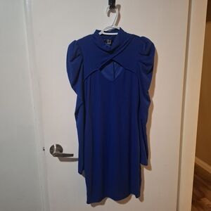 1003 Forever 21 Blue Ribbed Dress